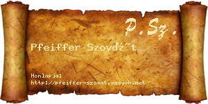 Pfeiffer Szovát névjegykártya